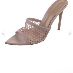 Gianvito Rossi Mesh Stiletto Heels in Light Pink